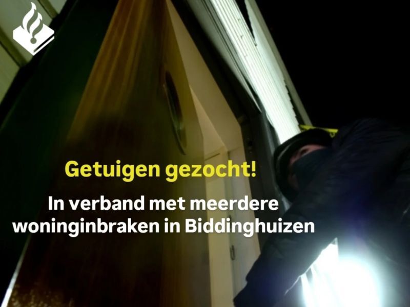 Politie onderzoekt woninginbraken in Biddinghuizen – getuigen gezocht