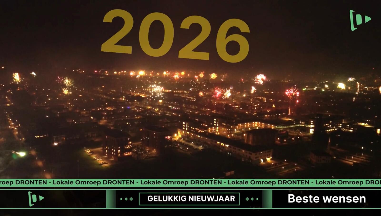 Vuurwerk boven Dronten, jaarwisseling zonder grote incidenten (video)