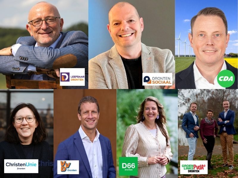 de lijsttrekkers gemeenteraadsverkiezingen 2026 Dronten