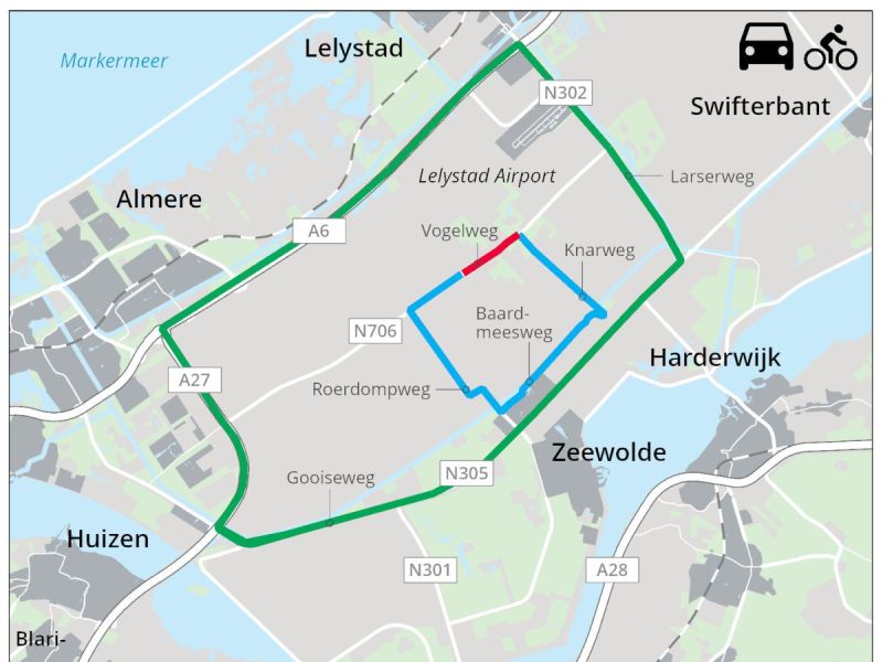 Vogelweg afgesloten: ook gevolgen voor verkeer uit gemeente Dronten