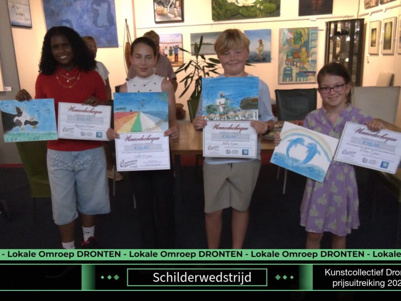 Vier jonge kunstenaars winnen schilderwedstrijd in SuyderSee