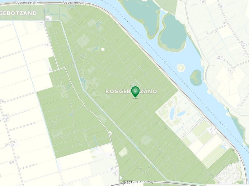 Een kaart van het Roggebotsebos, mogelijke locatie voor een natuurbegraafplaats. 